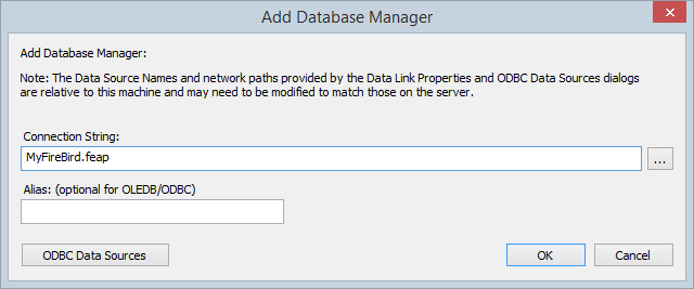 Defining a connection to a Firebird database Defining a connection to a Firebird database