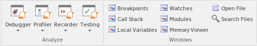 Part of the Execute ribbon in Sparx Systems Enterprise Architect.