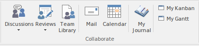 Part of the Start ribbon in Sparx Systems Enterprise Architect.