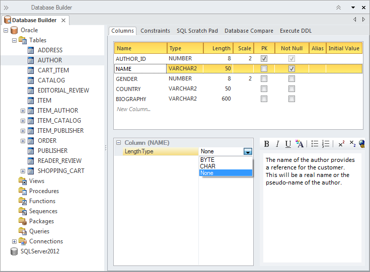 Showing the Database Builder with a loaded model in Sparx Systems Enterprise Architect. Showing the Database Builder with a loaded model in Sparx Systems Enterprise Architect.
