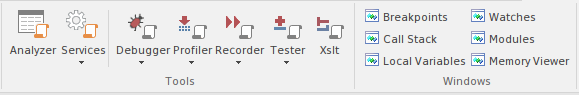 Part of the Execute ribbon in Sparx Systems Enterprise Architect.
