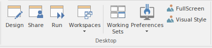 Explore panel of the Start ribbon in Sparx Systems Enterprise Architect.