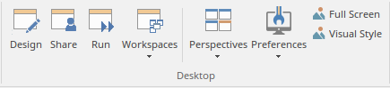 Explore panel of the Start ribbon in Sparx Systems Enterprise Architect.