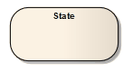 A UML State element used in UML StateMachine diagrams modeled using Sparx Systems Enterprise Architect. A UML State element used in UML StateMachine diagrams modeled using Sparx Systems Enterprise Architect.